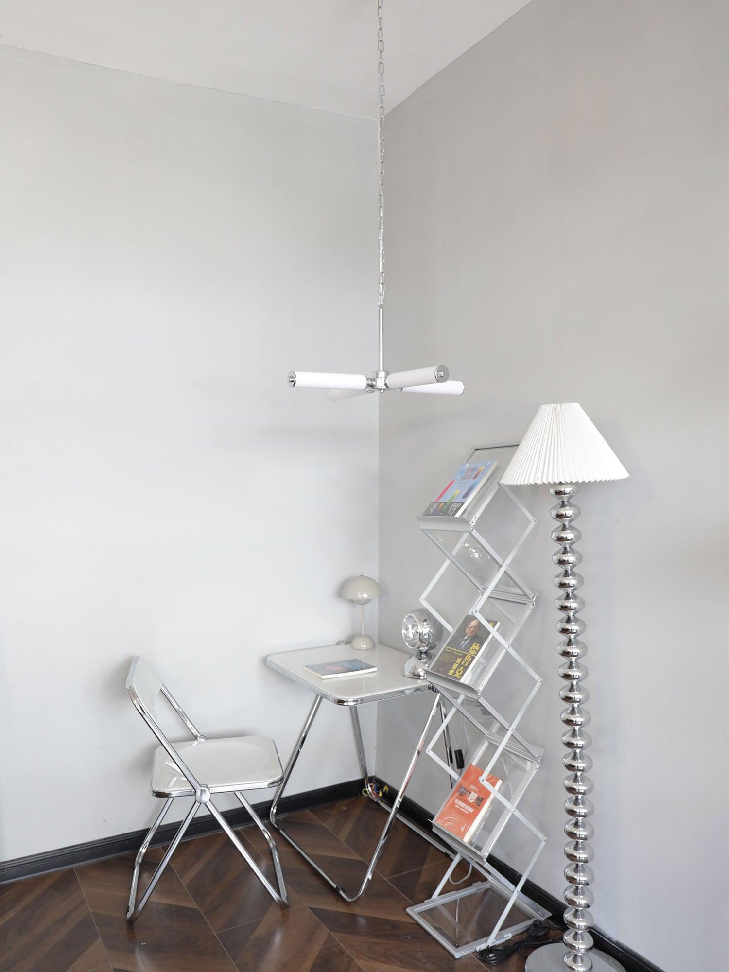 Modern Chrome LED Crown Chandelier with White Glass Globes and Integrated LED Lighting