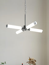 Modern Chrome LED Crown Chandelier with White Glass Globes and Integrated LED Lighting