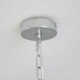 Modern Chrome LED Crown Chandelier with White Glass Globes and Integrated LED Lighting