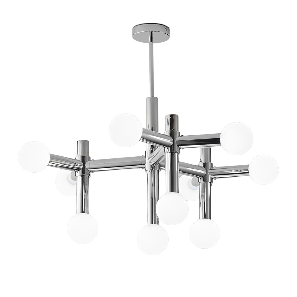 Modern Chrome Sputnik 10 Light Glass Globe Chandelier Ceiling Fixture for Dining Room