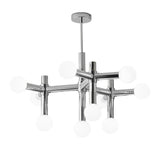 Modern Chrome Sputnik 10 Light Glass Globe Chandelier Ceiling Fixture for Dining Room