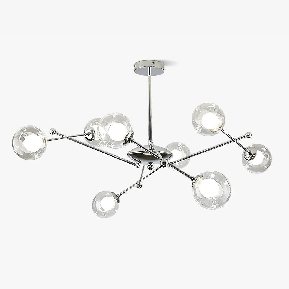 Modern Chrome Sputnik Pendant Light Chandelier with Mirror Glass Shades for Indoor Spaces