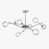 Modern Chrome Sputnik Pendant Light Chandelier with Mirror Glass Shades for Indoor Spaces