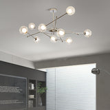 Modern Chrome Sputnik Pendant Light Chandelier with Mirror Glass Shades for Indoor Spaces