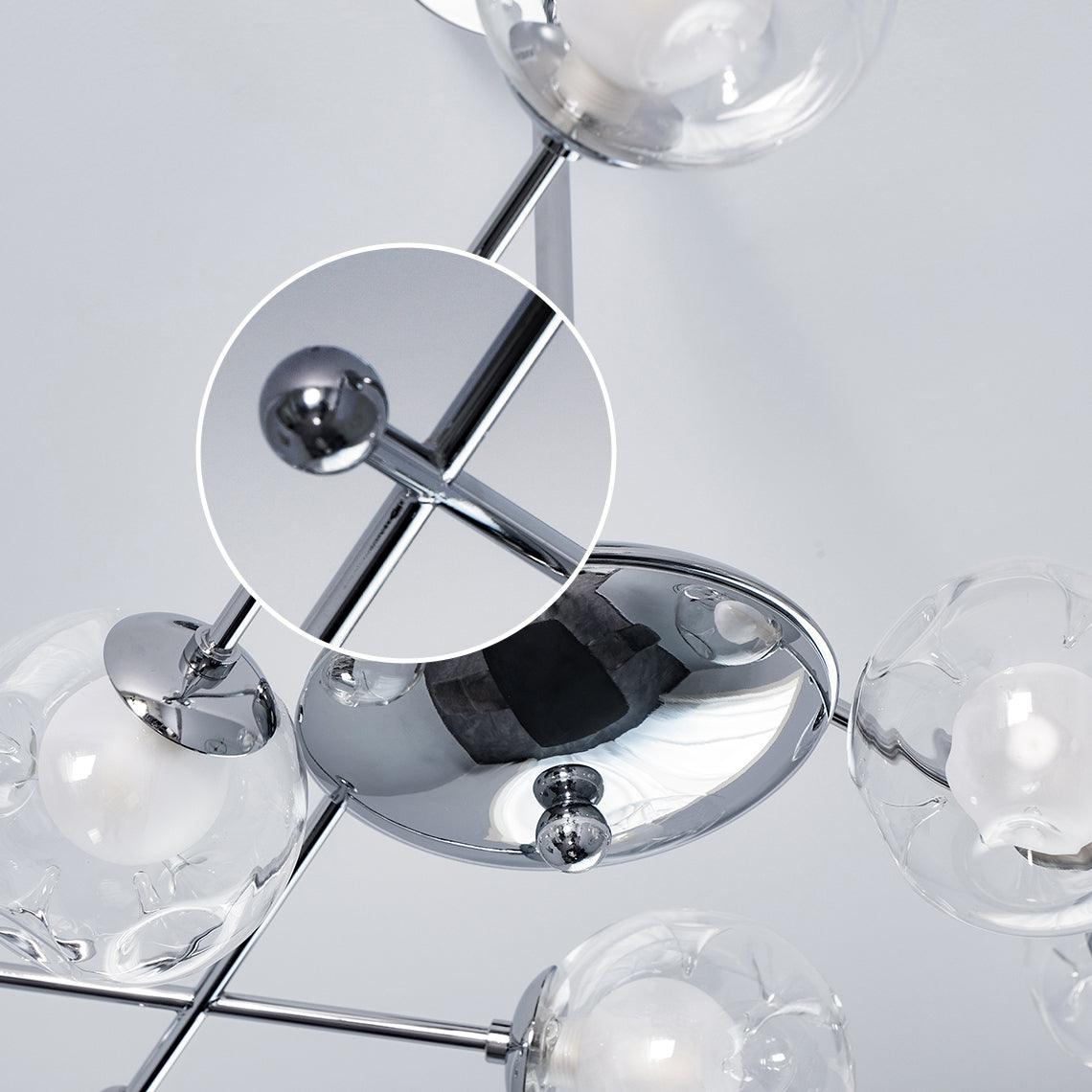 Modern Chrome Sputnik Pendant Light Chandelier with Mirror Glass Shades for Indoor Spaces