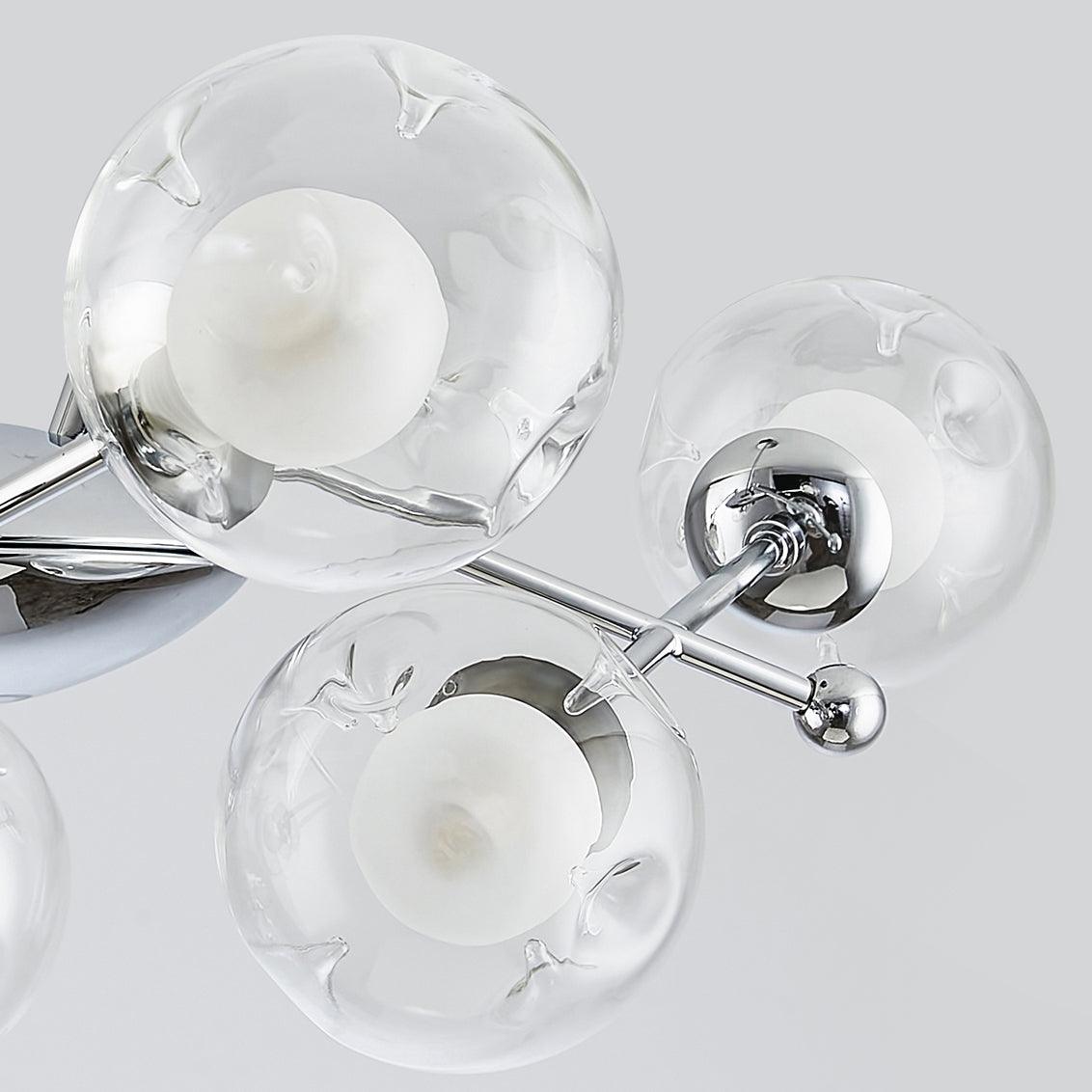 Modern Chrome Sputnik Pendant Light Chandelier with Mirror Glass Shades for Indoor Spaces