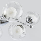 Modern Chrome Sputnik Pendant Light Chandelier with Mirror Glass Shades for Indoor Spaces