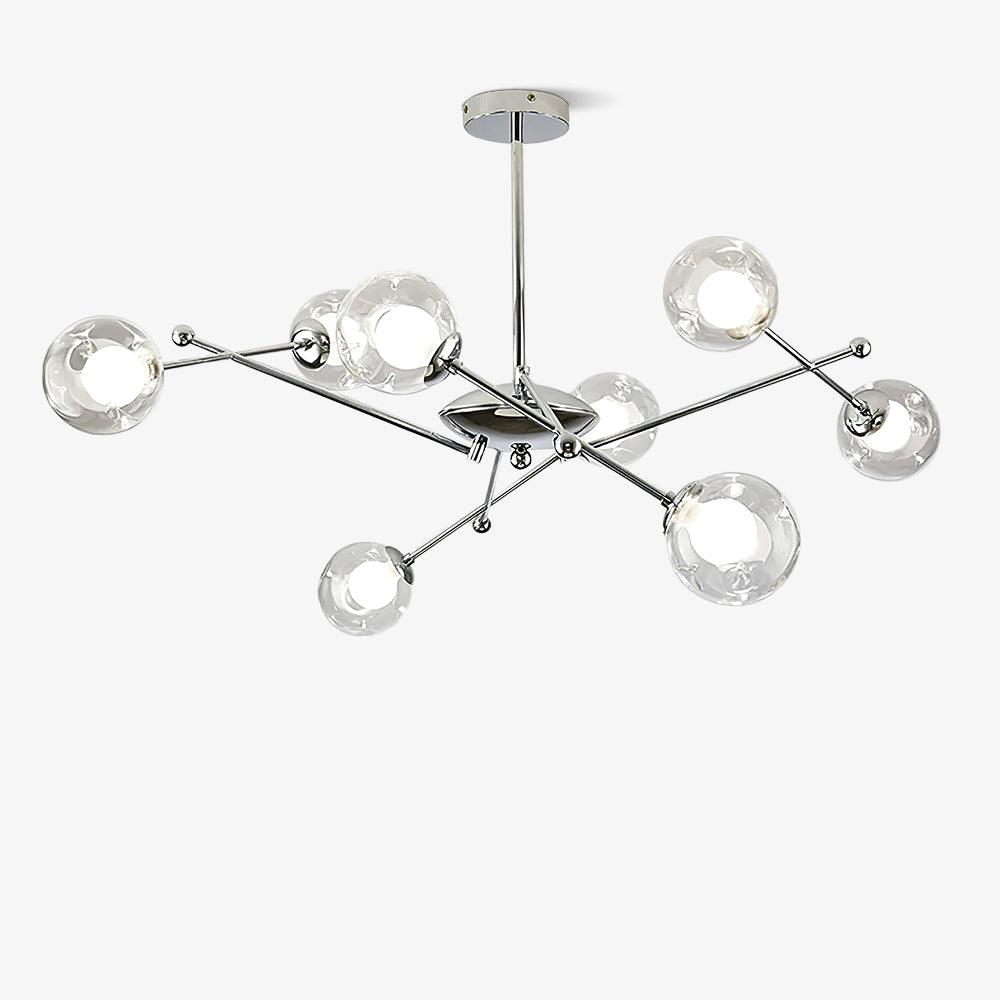 Modern Chrome Sputnik Pendant Light Chandelier with Mirror Glass Shades for Indoor Spaces