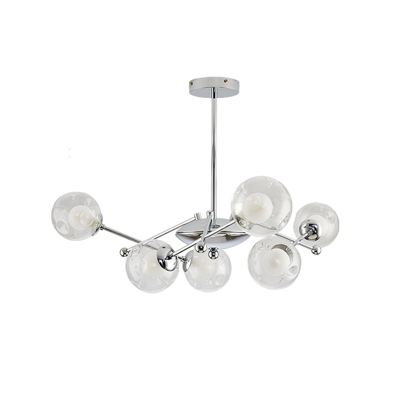Modern Chrome Sputnik Pendant Light Chandelier with Mirror Glass Shades for Indoor Spaces