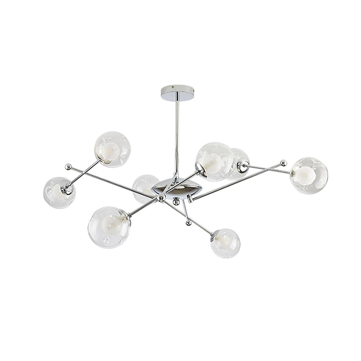 Modern Chrome Sputnik Pendant Light Chandelier with Mirror Glass Shades for Indoor Spaces