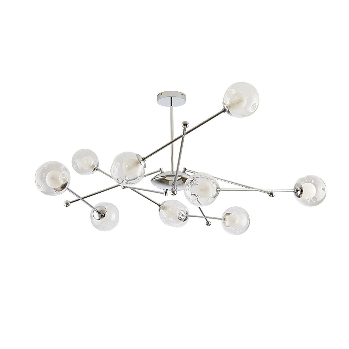 Modern Chrome Sputnik Pendant Light Chandelier with Mirror Glass Shades for Indoor Spaces