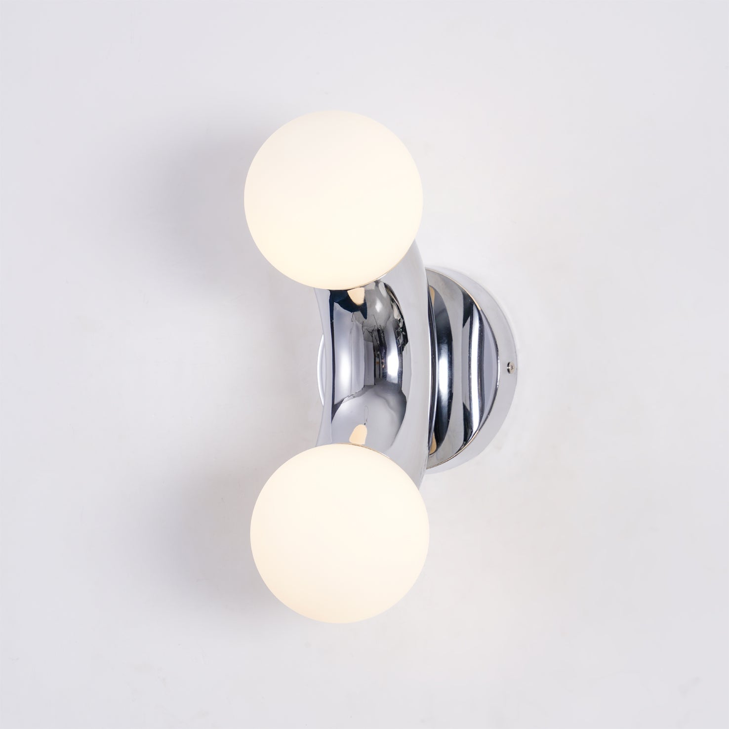 Modern Chrome Vine Wall Mounted Light with Glass Spheres Geometric Sconce for Interior Decor