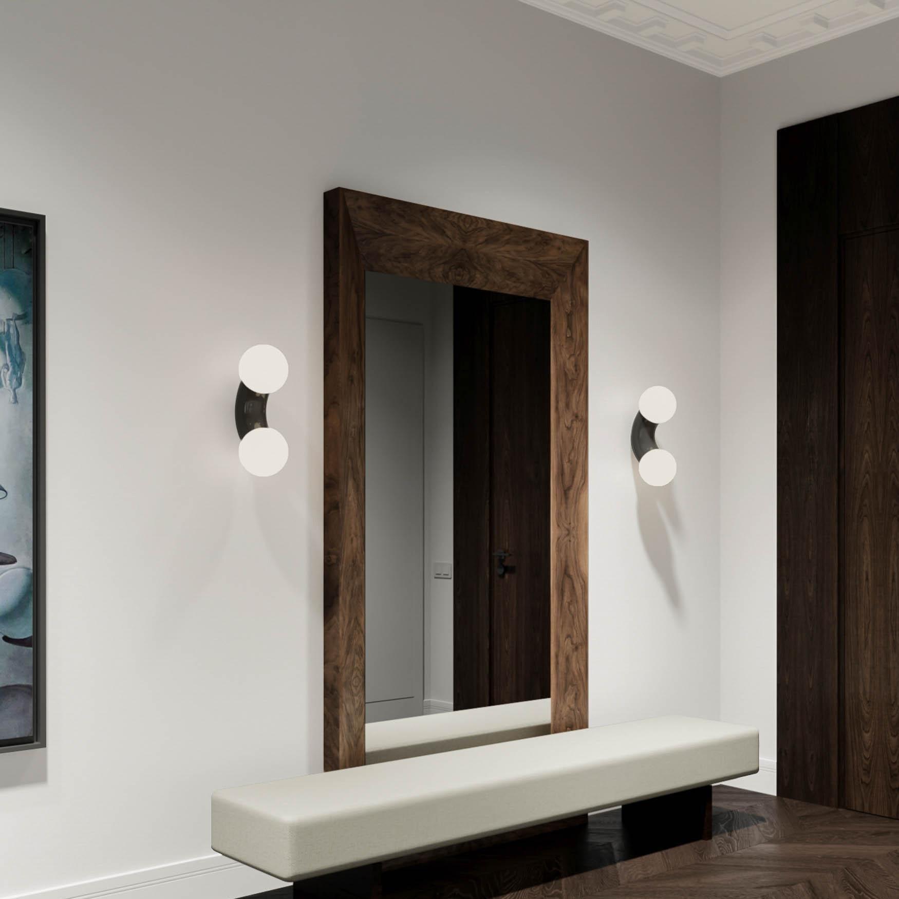 Modern Chrome Vine Wall Mounted Light with Glass Spheres Geometric Sconce for Interior Decor