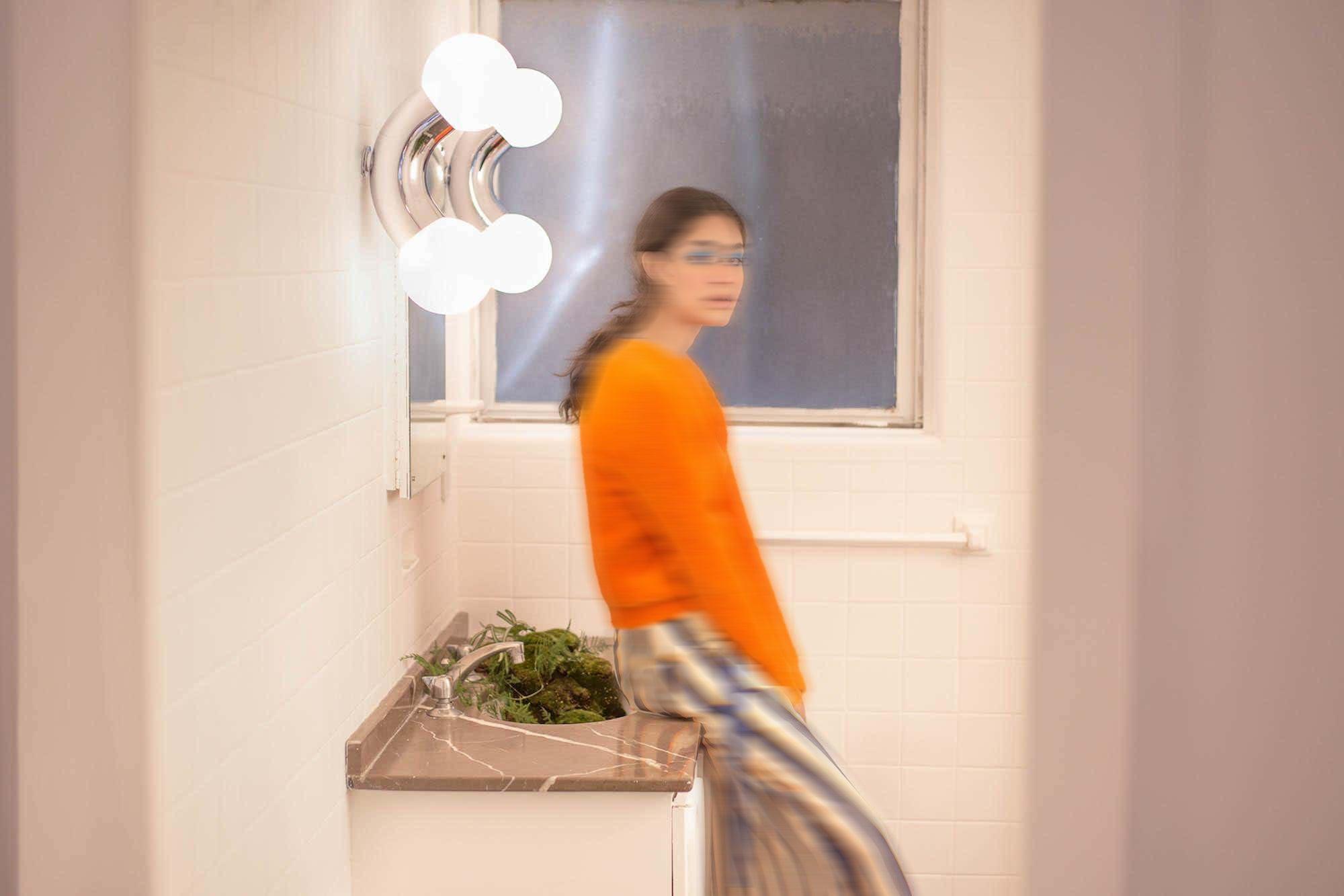 Modern Chrome Vine Wall Mounted Light with Glass Spheres Geometric Sconce for Interior Decor