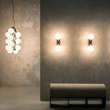 Modern Chrome Vine Wall Mounted Light with Glass Spheres Geometric Sconce for Interior Decor