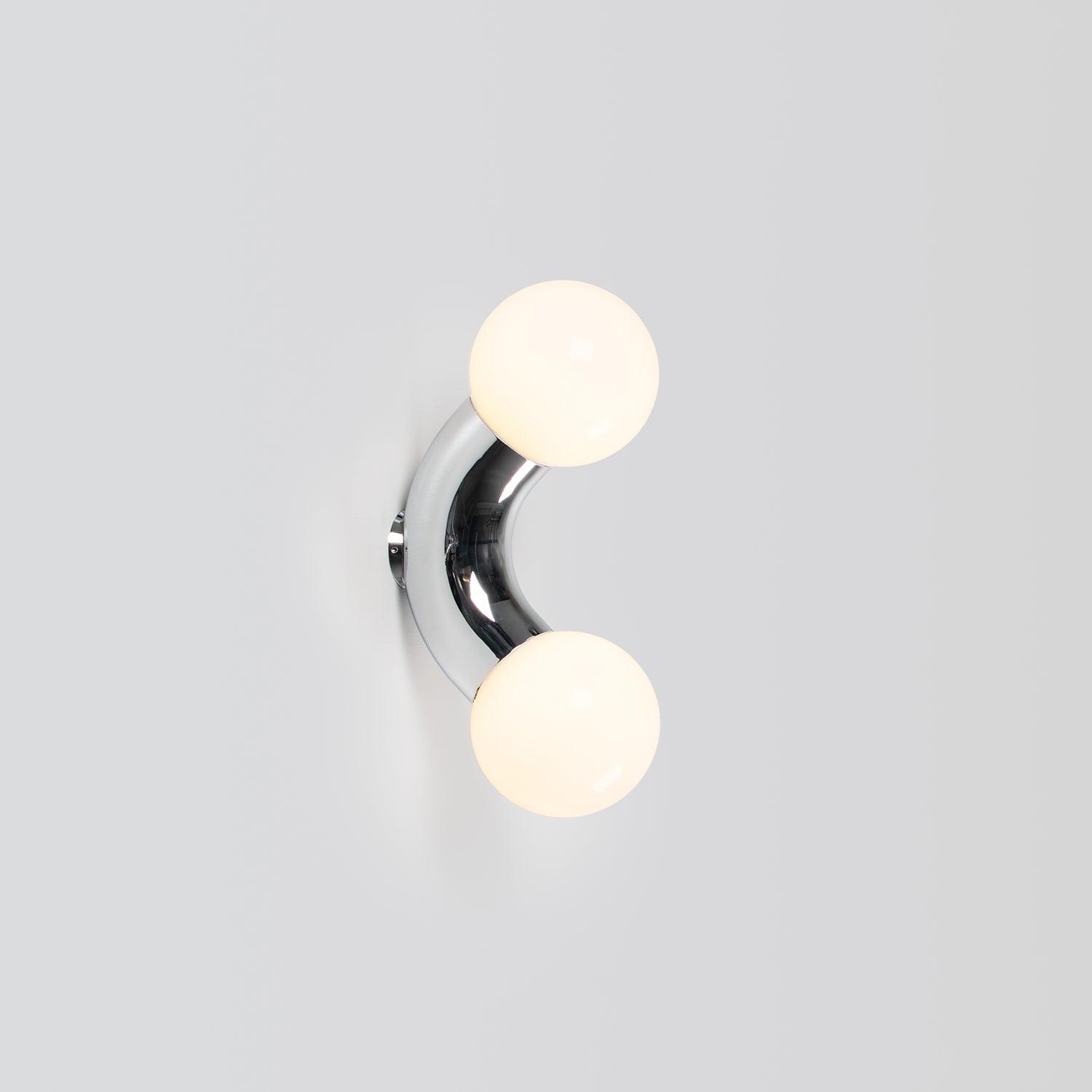 Modern Chrome Vine Wall Mounted Light with Glass Spheres Geometric Sconce for Interior Decor