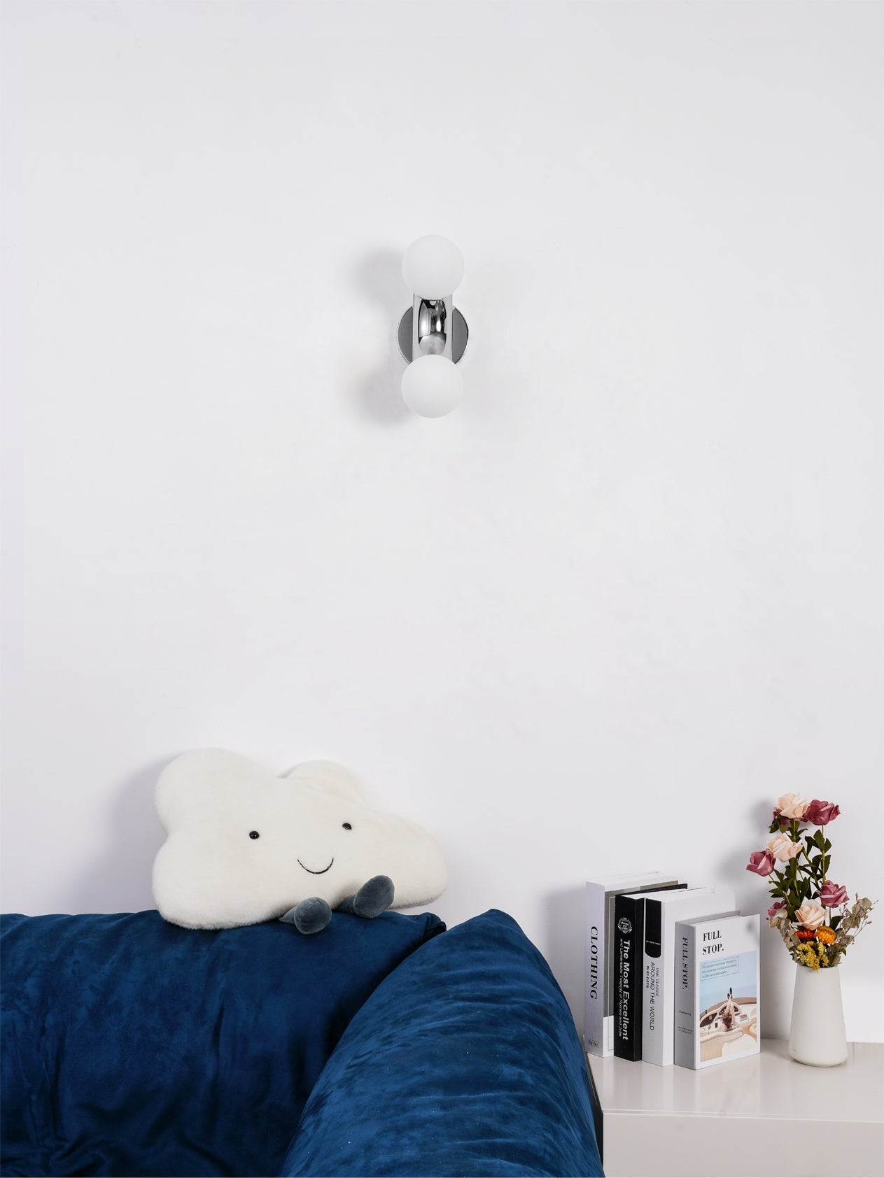 Modern Chrome Vine Wall Mounted Light with Glass Spheres Geometric Sconce for Interior Decor