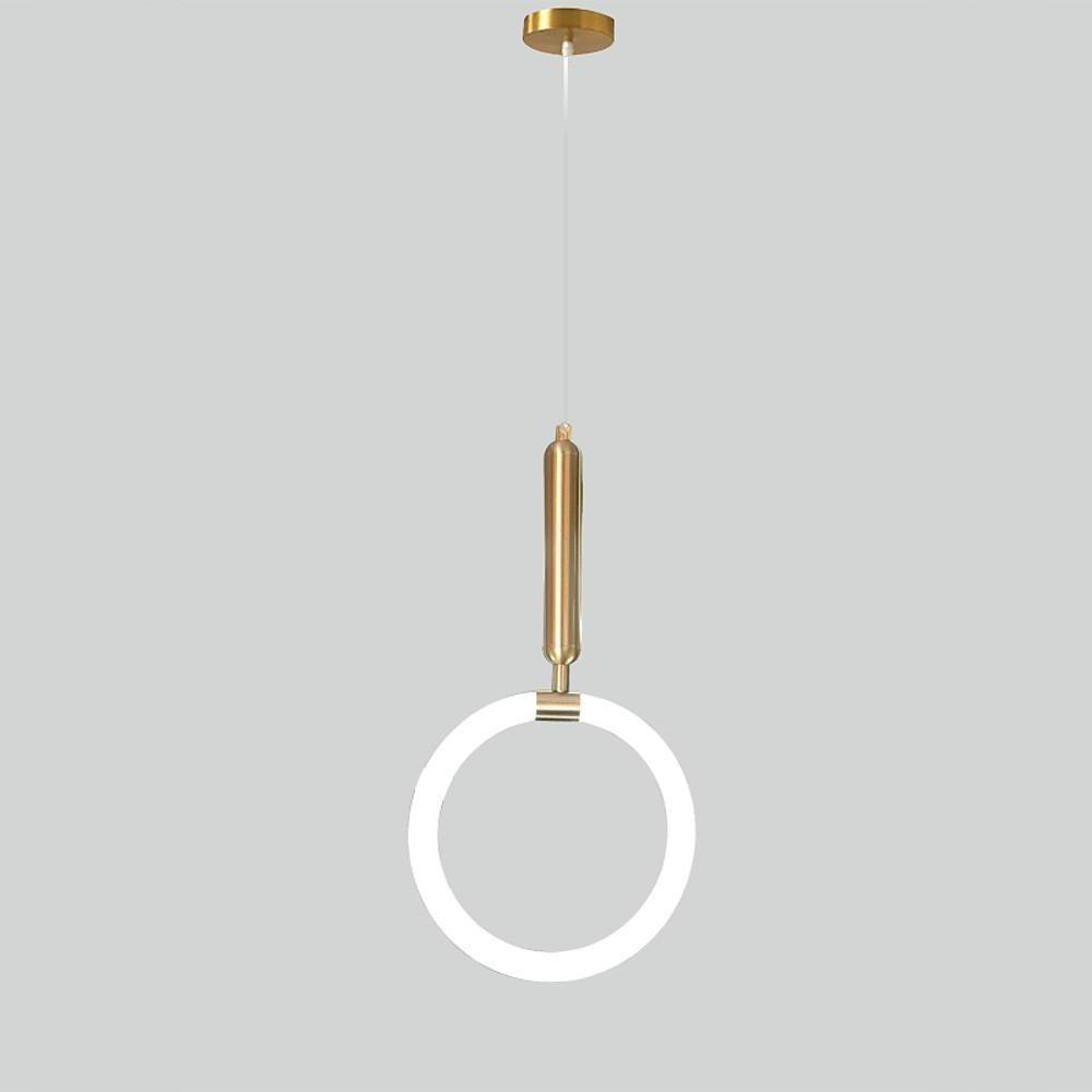 Modern Circle Cylinder LED Island Pendant Light Metal Silica Gel Hanging Lamp for Kitchen