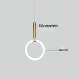Modern Circle Cylinder LED Island Pendant Light Metal Silica Gel Hanging Lamp for Kitchen