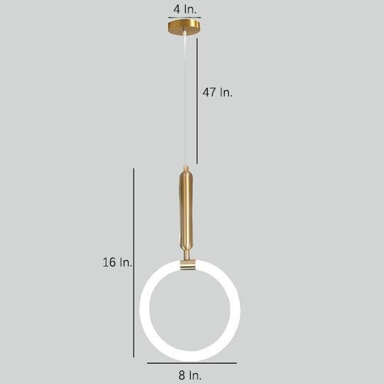 Modern Circle Cylinder LED Island Pendant Light Metal Silica Gel Hanging Lamp for Kitchen