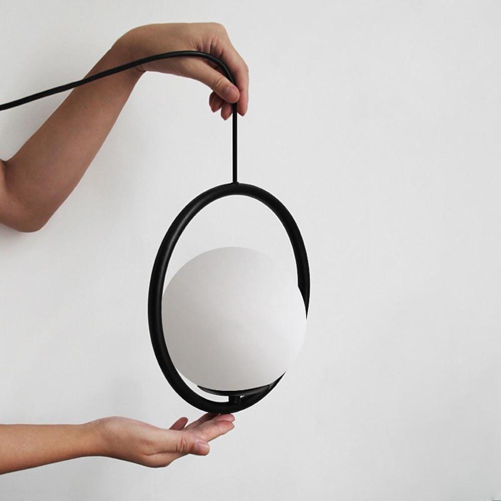 Modern Circle Glass Globe Pendant Light for Kitchen Island and Dining Room Lighting