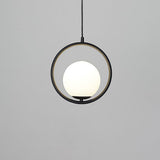 Modern Circle Glass Globe Pendant Light for Kitchen Island and Dining Room Lighting
