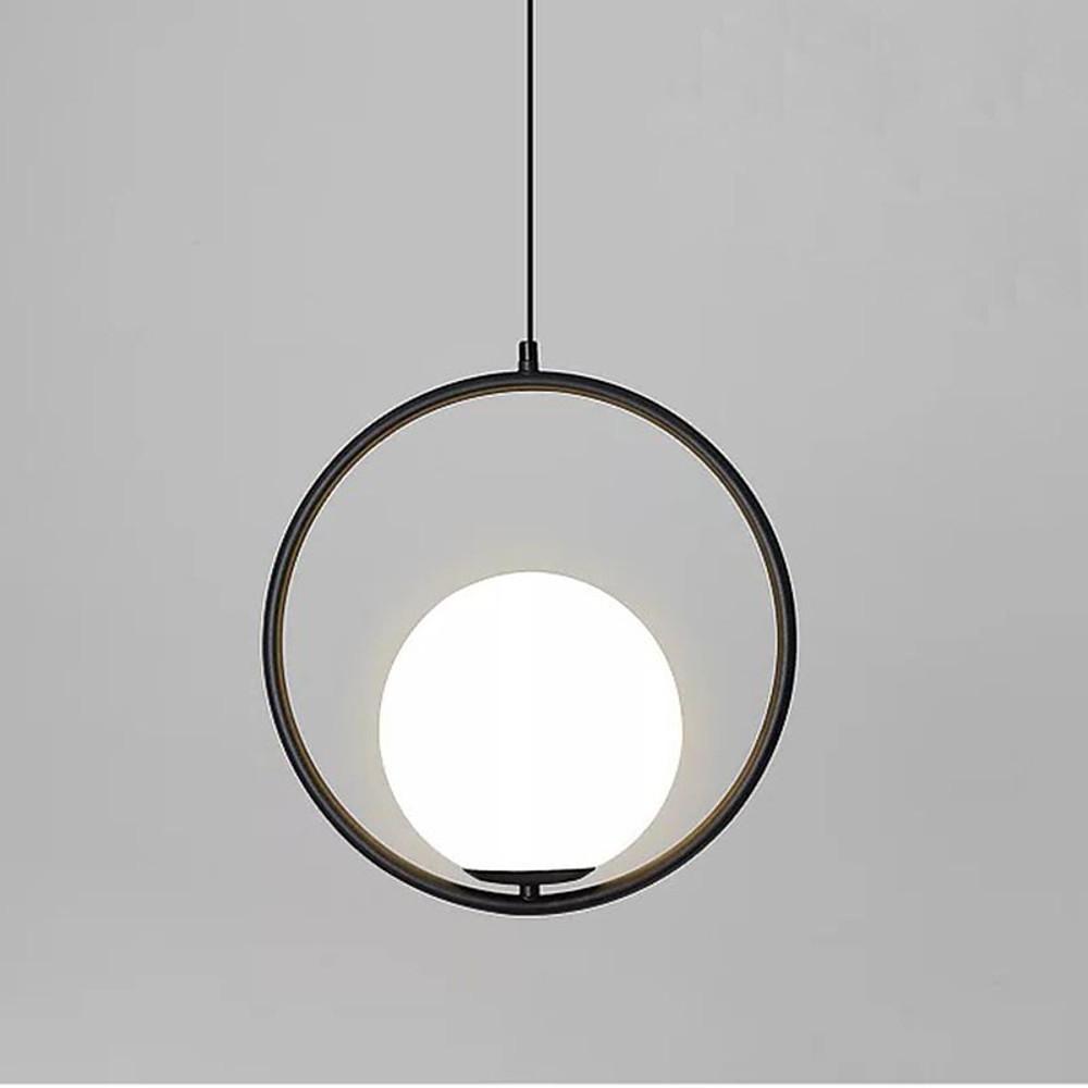 Modern Circle Glass Globe Pendant Light for Kitchen Island and Dining Room Lighting