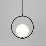 Modern Circle Glass Globe Pendant Light for Kitchen Island and Dining Room Lighting