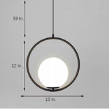 Modern Circle Glass Globe Pendant Light for Kitchen Island and Dining Room Lighting