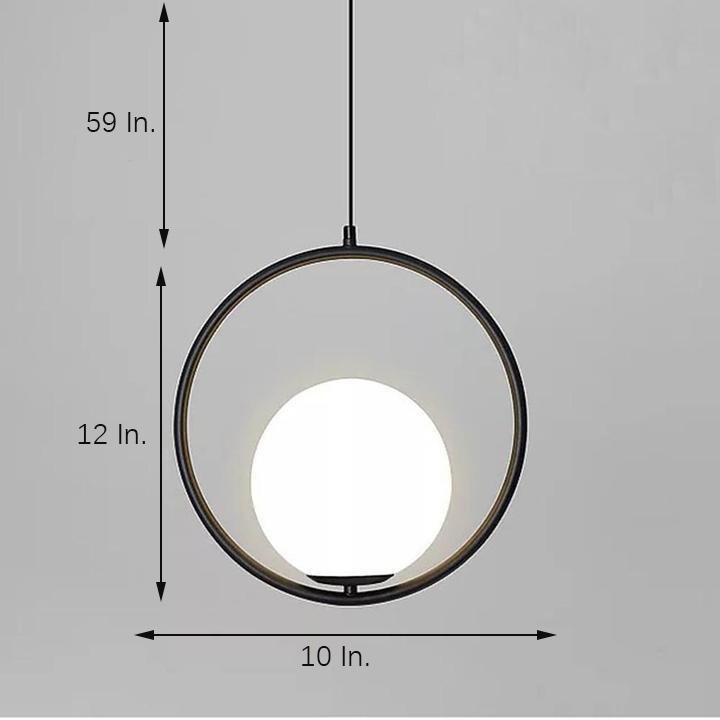 Modern Circle Glass Globe Pendant Light for Kitchen Island and Dining Room Lighting