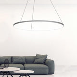Modern Circle LED Chandelier Dimmable Minimalist Hanging Pendant Light for Dining Room Kitchen Island