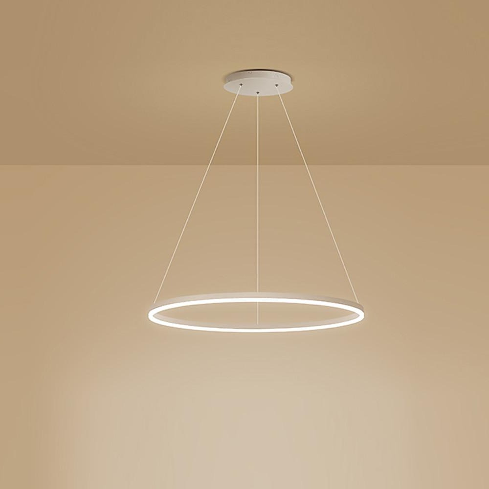 Modern Circle LED Chandelier Dimmable Minimalist Hanging Pendant Light for Dining Room Kitchen Island