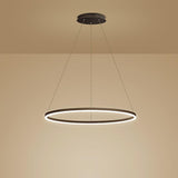 Modern Circle LED Chandelier Dimmable Minimalist Hanging Pendant Light for Dining Room Kitchen Island