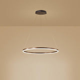 Modern Circle LED Chandelier Dimmable Minimalist Hanging Pendant Light for Dining Room Kitchen Island