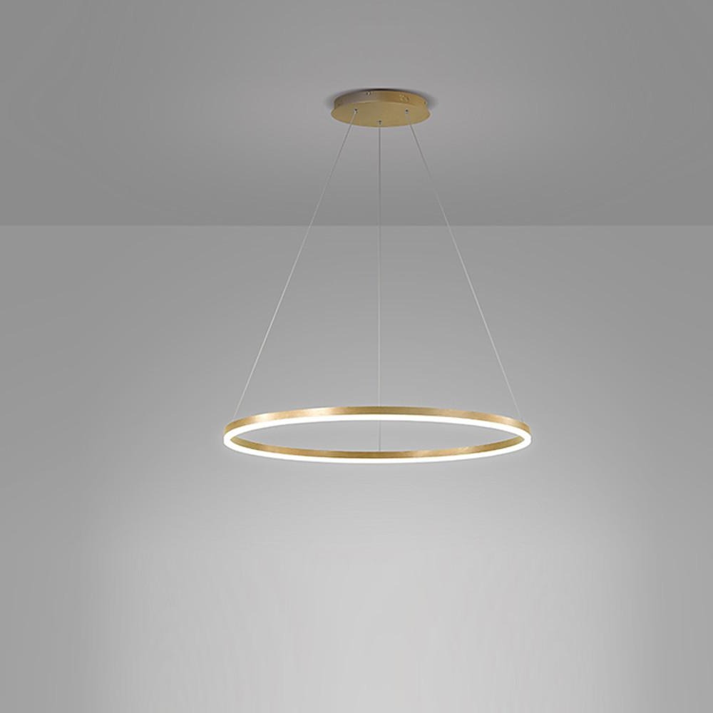 Modern Circle LED Chandelier Dimmable Minimalist Hanging Pendant Light for Dining Room Kitchen Island