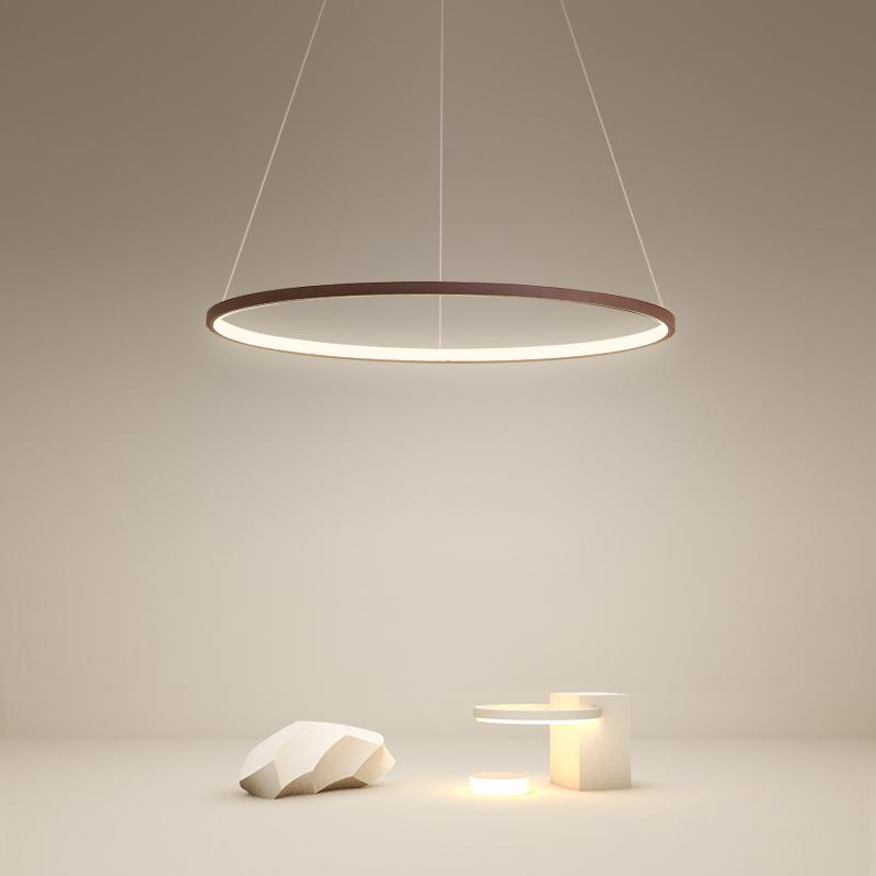 Modern Circle LED Chandelier Dimmable Ring Pendant Light for Dining Room