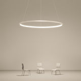 Modern Circle LED Chandelier Dimmable Ring Pendant Light for Dining Room