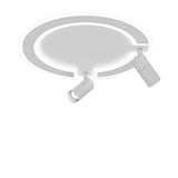 Modern Circle LED Flush Mount Ceiling Light with Rotatable Spotlight White Iron Acrylic