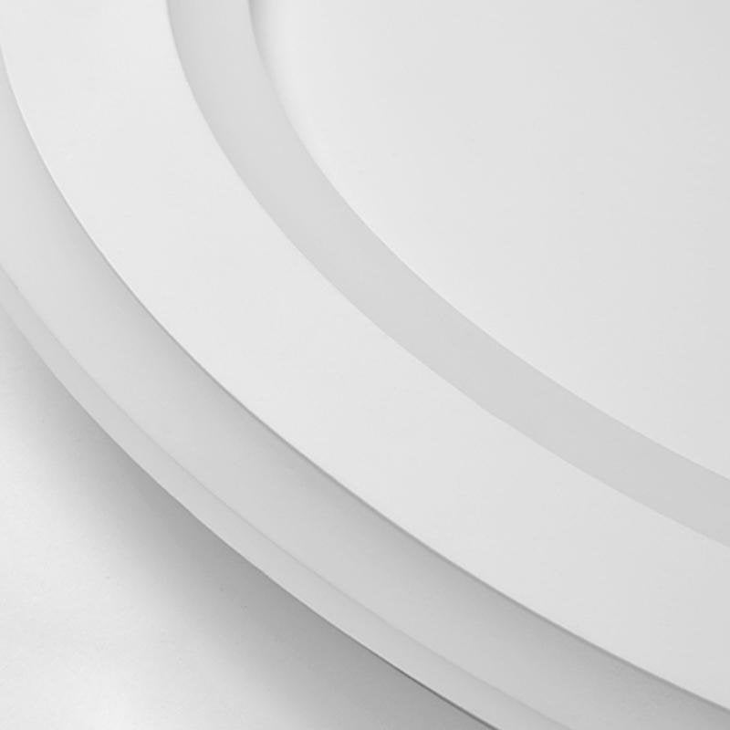Modern Circle LED Flush Mount Ceiling Light with Rotatable Spotlight White Iron Acrylic