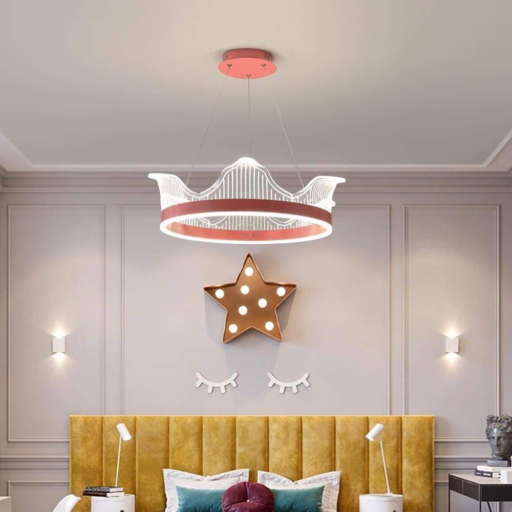 Modern Circle LED Pendant Light Nordic Electroplated Metal and Acrylic Ceiling Hanging Lamp