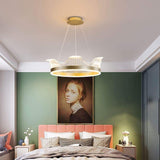 Modern Circle LED Pendant Light Nordic Electroplated Metal and Acrylic Ceiling Hanging Lamp