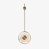 Modern Circular Alabaster Wall Sconce Brass LED Lighting for Living Room and Bedroom