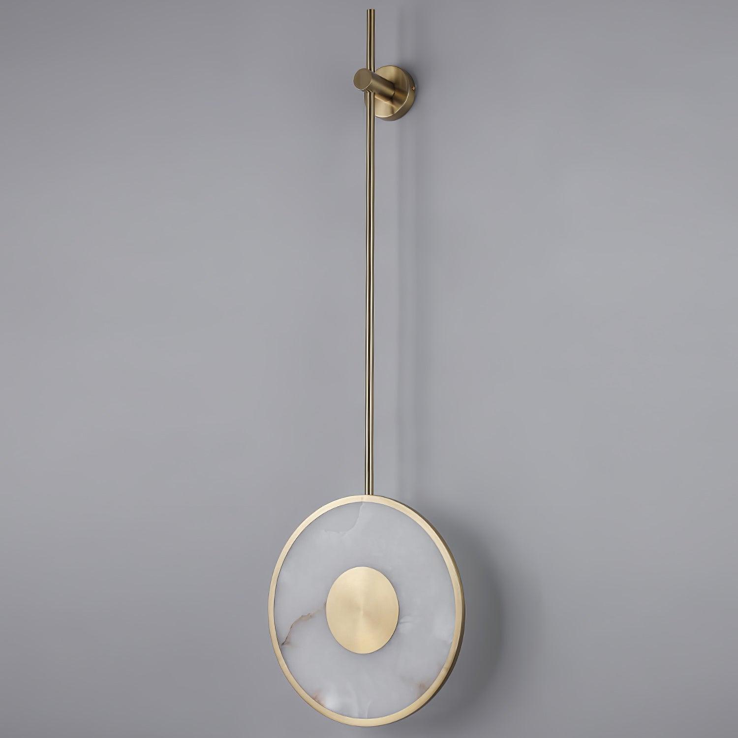 Modern Circular Alabaster Wall Sconce Brass LED Lighting for Living Room and Bedroom