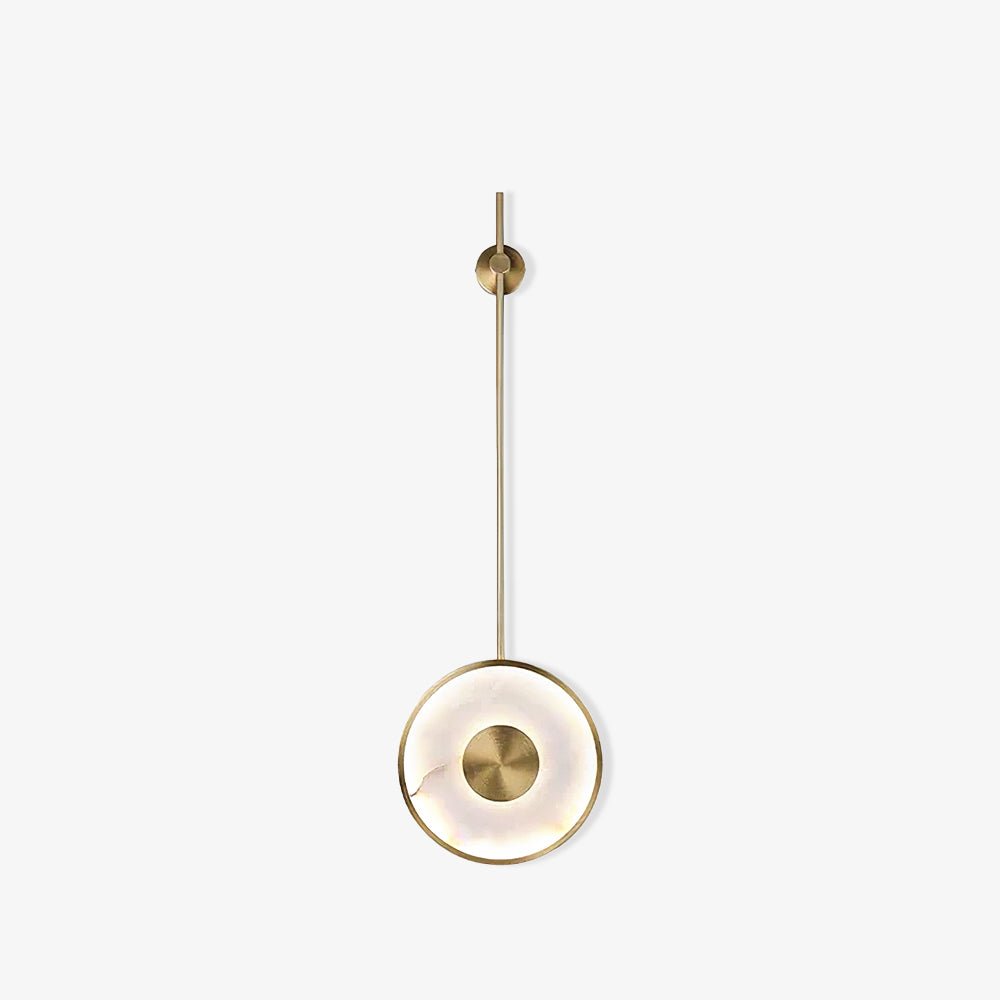 Modern Circular Alabaster Wall Sconce Brass LED Lighting for Living Room and Bedroom
