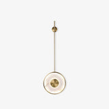 Modern Circular Alabaster Wall Sconce Brass LED Lighting for Living Room and Bedroom