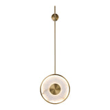 Modern Circular Alabaster Wall Sconce Brass LED Lighting for Living Room and Bedroom