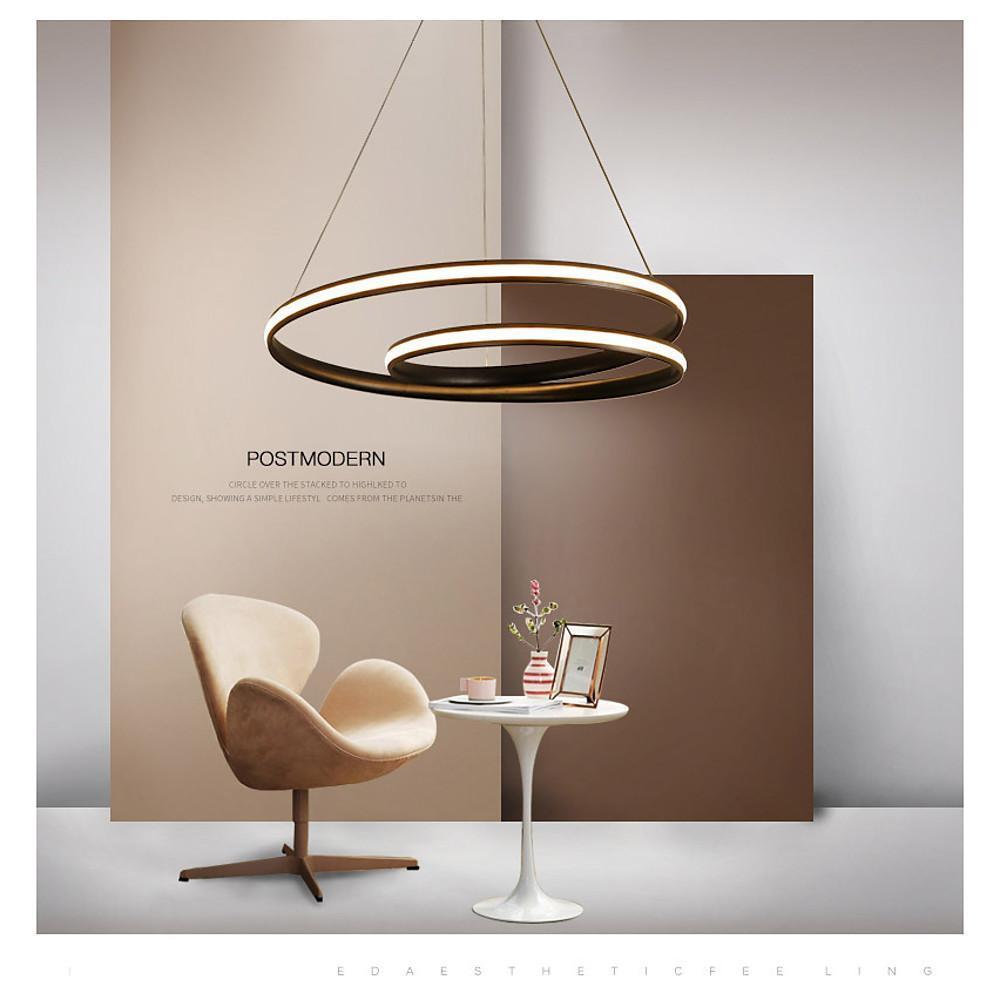 Modern Circular Aluminum LED Pendant Chandelier for Kitchen and Dining Room