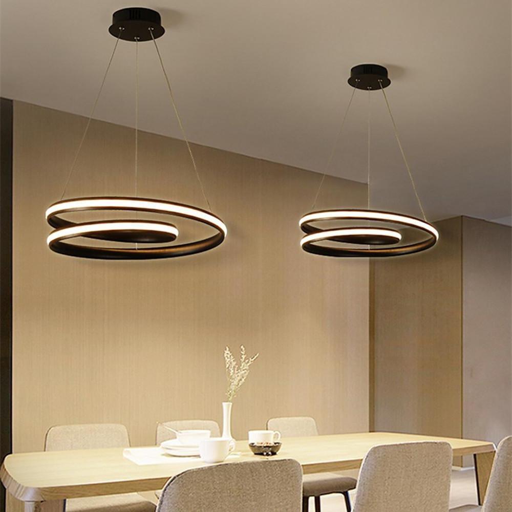 Modern Circular Aluminum LED Pendant Chandelier for Kitchen and Dining Room