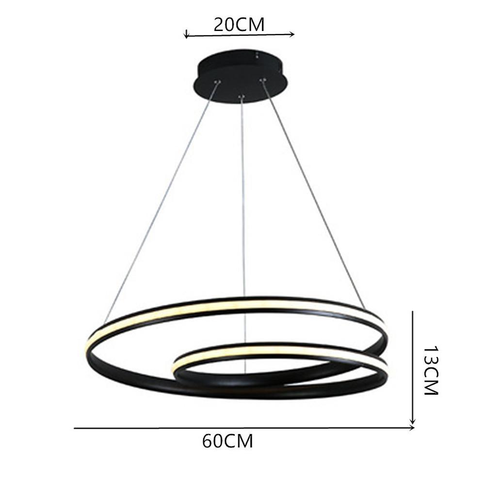 Modern Circular Aluminum LED Pendant Chandelier for Kitchen and Dining Room