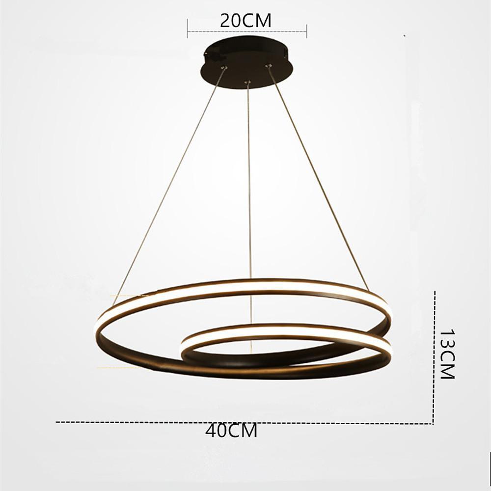 Modern Circular Aluminum LED Pendant Chandelier for Kitchen and Dining Room
